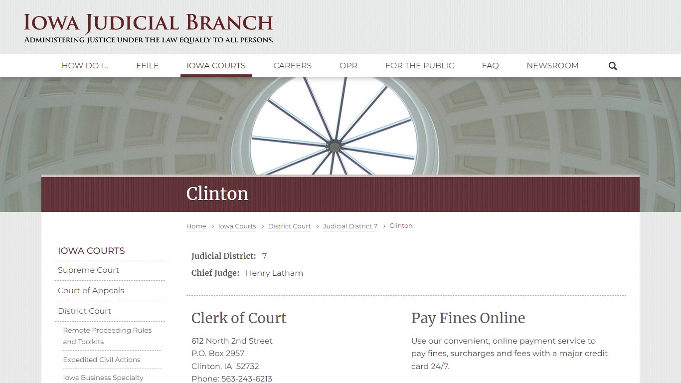 Clinton | Judicial District 7 | Iowa Judicial Branch